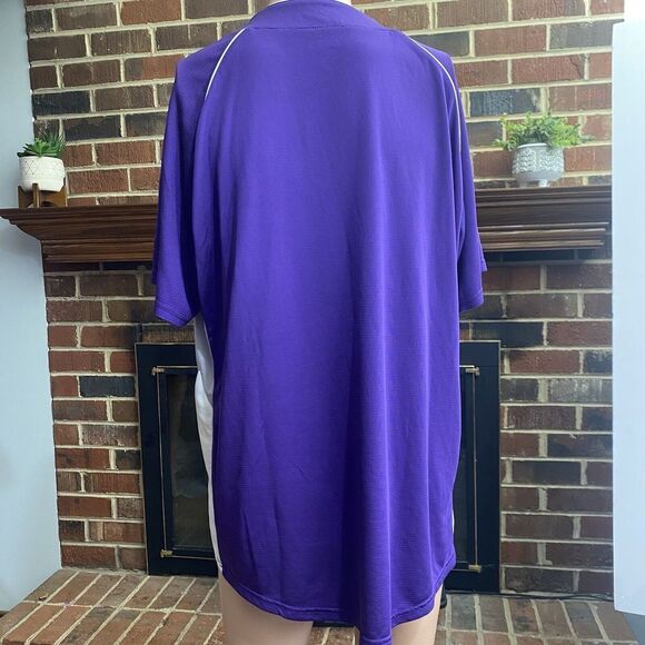 Wilson Men Sporting Goods Double Bar Mesh 2-Button Jersey Adult Sz L Purple Used - Picture 11 of 15